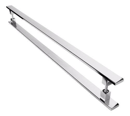 Puxador Inox Para Porta Pivotante Madeira Vidro 50 Cm Polido