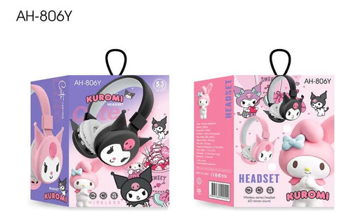 Auricular Vincha Kuromi Diseños Kawai Bluetooth Plegable Rosa