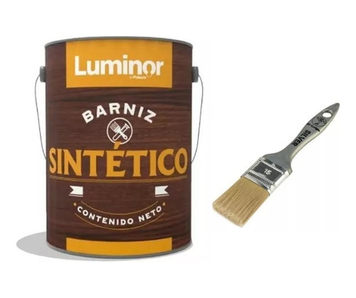 Barniz Sintetico Luminor Polacrin Int Exterior 4 L + Pincel