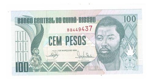 Billete De Guinea-bissau, 1990, 100 Pesos. Unc. Jp