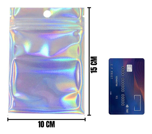 Imagen 2 de 4 de Bolsitas Holograficas Con Zipper 10x15cm Paquete 100pzs