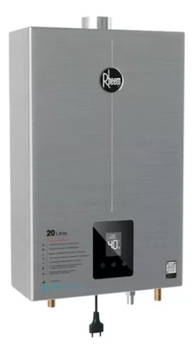 Aquecedor A Gás Rheem Glp 20l Inox Com Kits Ligação