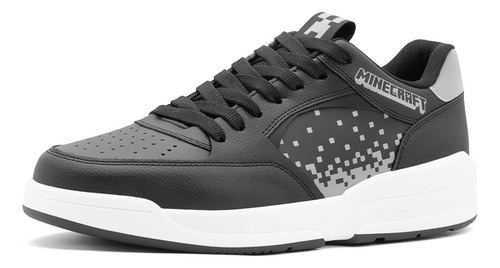 Tenis Minercraft Para Hombre Creeper Pixelado Yuyin Comodo Negro Urbano