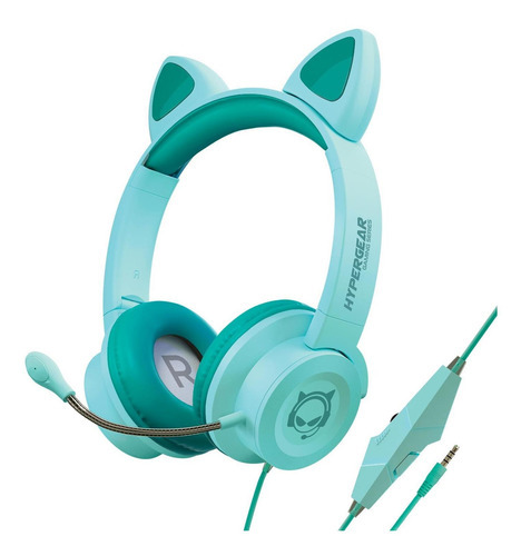 Audífonos Alambricos Kombat Kitty Gamer- Turquesa Color Menta