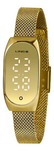 Relogio Lince Feminino Dourado Led Touch Digital Ldg4706l