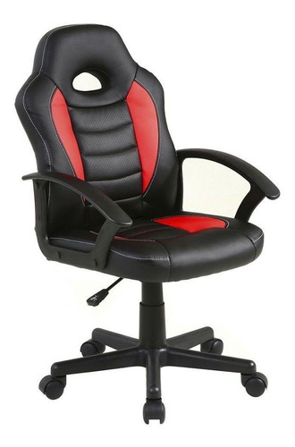 Imagen 1 de 3 de Silla de escritorio Top Living Spectrum gamer ergonómica negra y roja con tapizado de cuero sintético y mesh