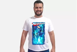 Camiseta Camisa Raglan Megaman Anime Game Pronta Entrega