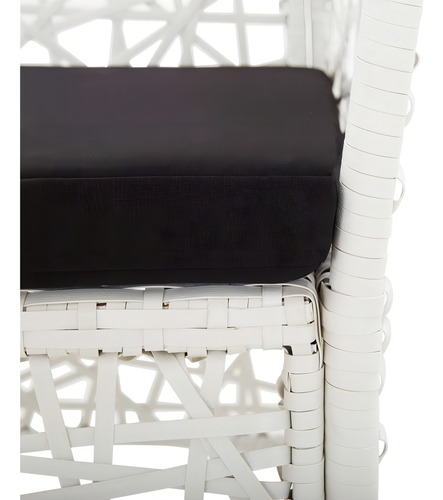Sillas De Exterior 2 Piezas Con Cojines Poly Rattan Blanco
