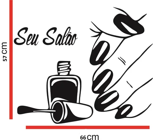 Adesivo para salão de beleza - Manicure Nail com nome