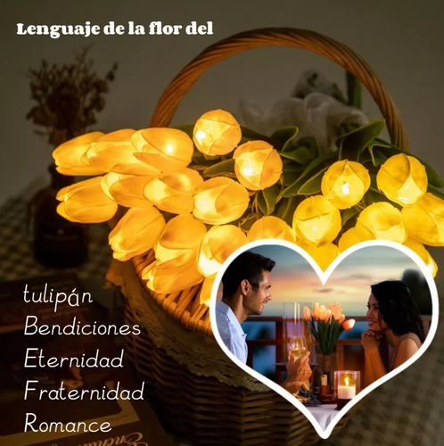 Elegante Lámpara De Flor De Tulipán, Luz Nocturna De Tulipán 10psc Gievuleo
