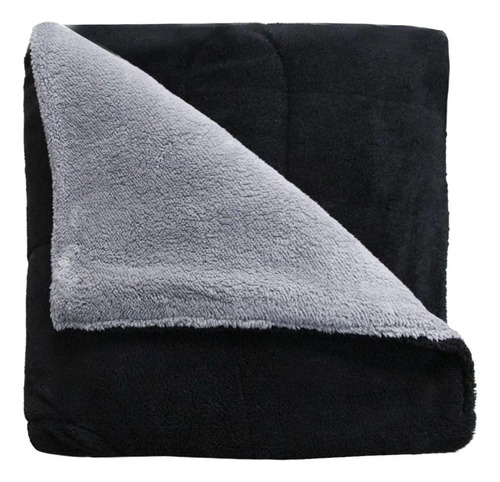 Cobertor King Size Doble Vista Negro Gris Ultra Suave Calido