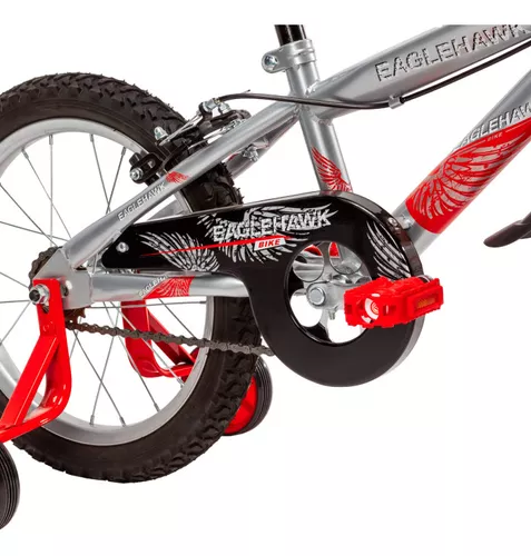Bicicleta para niño de 5 a 10 años, Rodada 16, Rojo-Gris, con rueditas de  entrenamiento. Unibike Inferno Urbana
