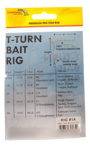 Thundermist Lure Company Lure Company T-turn Bait Rig, Clear