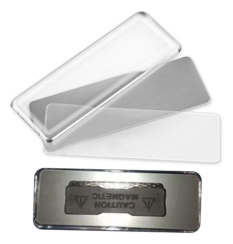 Gafete Magnético De Aluminio Reutilizable 80x27mm (30 Piezas