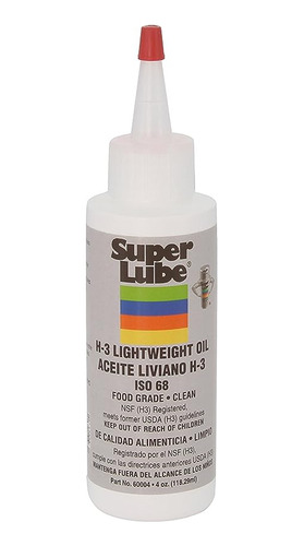 Super Lube Aceite Ligero 60004 H3, Transparente Translúcido