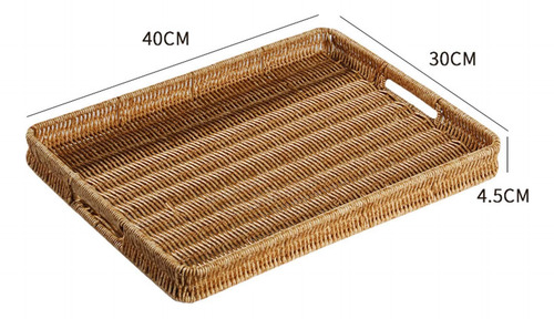 Bandeja Decorativa Tejida De Imitación De 40cmx30cmx4.5cm