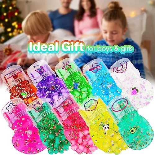 Clear Slime Kit 10 Pack Crystal Clear Slime Set Non Sti...
