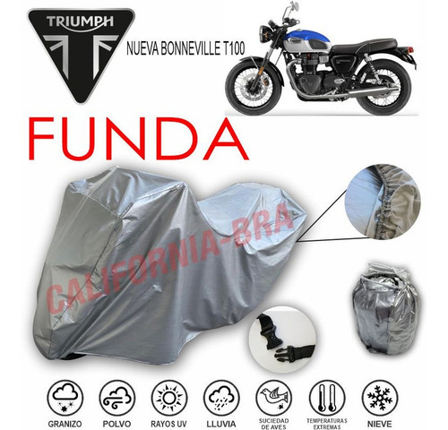 Funda Cubierta Lona Moto Cubre Triumph Nueva Bonneville T100