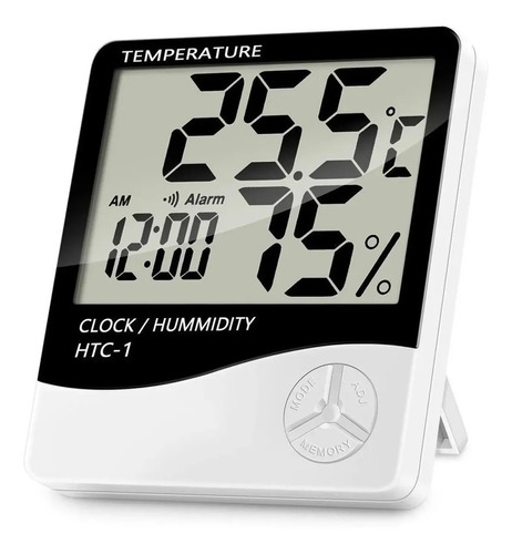 Termómetro Digital Temperatura Y Humedad Ambiente Reloj