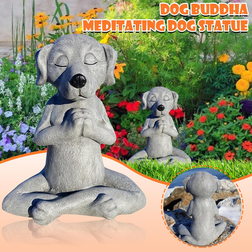 G Dog Buddha Meditation Dog Statue-yoga Dog Garden Deco 7002