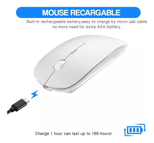 Mouse Inalambrico Bluetooth Recargable Para iPad Tablet
