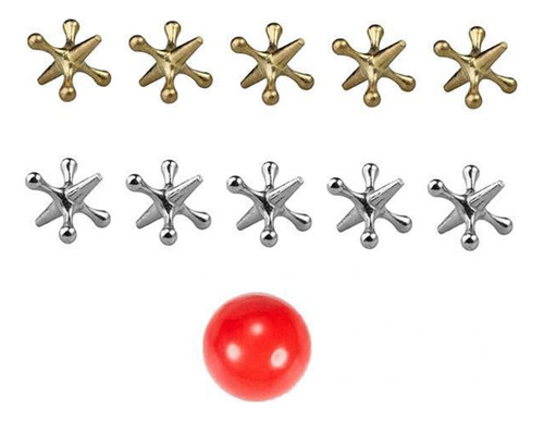 2 Juego De Metal Jotas Juego Y Pelota De Rebote Knucklebones
