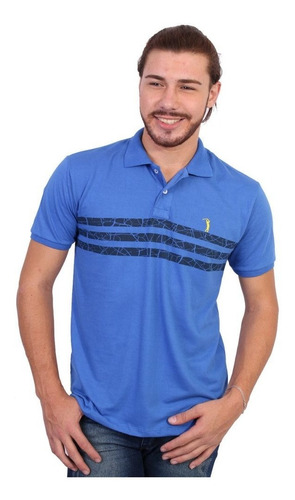 Camisa Polo Golf Club Listrada Azul Royal