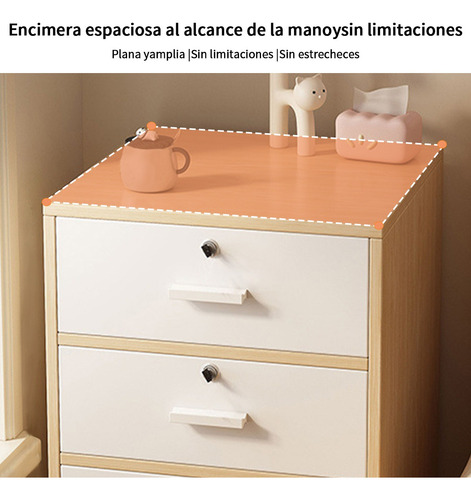 Muebles Archivero Madera Vertical 4 Gavetas Para Oficina Roble/blanco