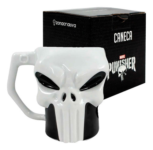 Caneca Criativa De Café Justiceiro 3d Marvel Punisher 400 Ml