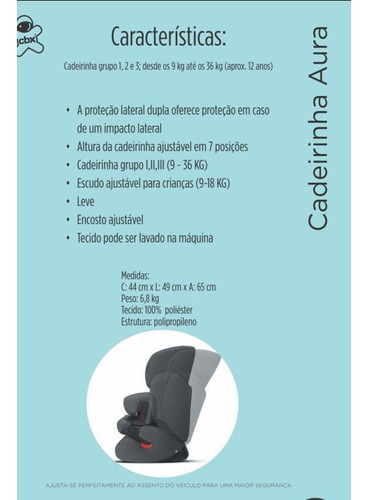 Cbx Aura Comfy Grey - Cadeira Para Auto