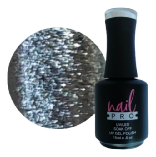 Gel Polish - Plateado Glitter Intenso#x201 (15ml) - Nail Pro