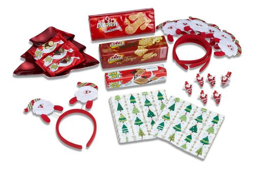 Cesta De Natal Divertida Decoração Natal Chocolate 50 Itens