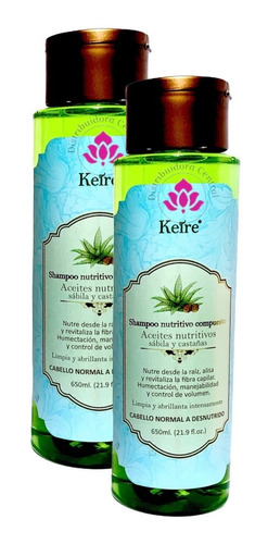 Shampoo Nutritivo Compuesto Sábila Y Castañas Keire® 2piezas