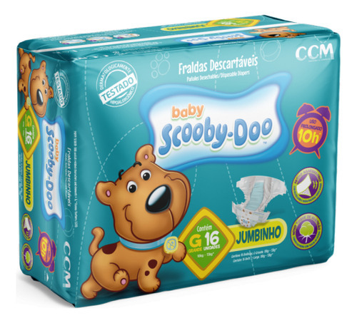 Fralda Scooby Doo Jumbinho Tamanho G com 16