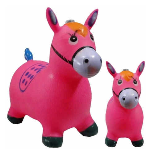 Cavalinho Upa Upa Brinquedo Infantil Pula Pula Som Pocotó Inmetro Burrinho Com Led Avant Distribuidora Cor Rosa