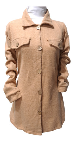 Camisaco Saco Camisa Cardigan Lanilla Frizada Elastizada