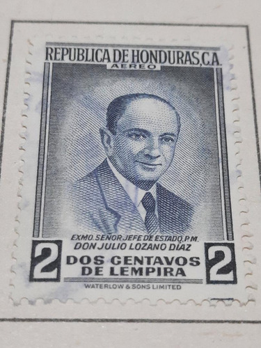 Estampilla Honduras     Julio Lozano Díaz      0411     A3