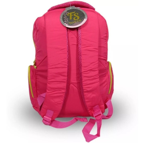 Mochila Escolar Juvenil Costas Reforçada Vermelho Cor Rosa-chiclete