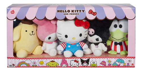 Set De 5 Peluches De 8'' Sanrio Hello Kitty Y Amigos