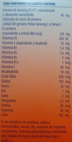 Imagen 2 de 3 de Pharmaton X 30 Comp Complejo Vitamínico