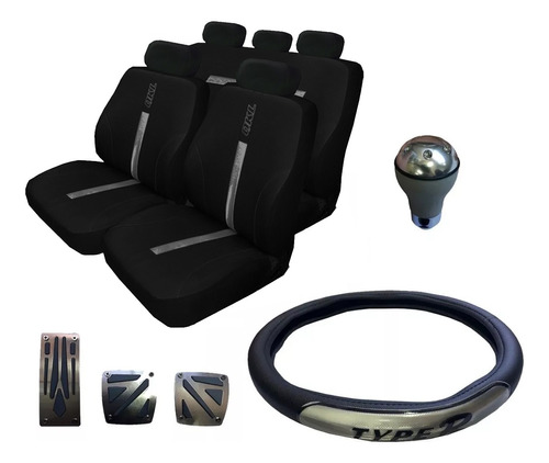 Kit Funda Cubre Asiento Volante Pedalera Corsa Celta Prisma