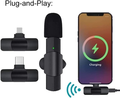 Micrófono Lavalier Inalámbrico Para iPhone Y Tipo C