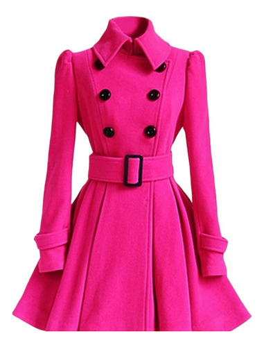 2024 C Vestido De Abrigo Delgado De Lana Para Mujer Y