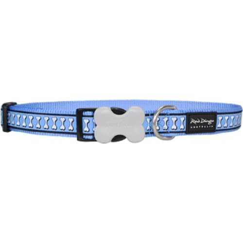 Collar Reflectante Perro, Azul Medio, Talla S.