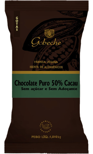 Gotas Chocolate 50% Cacau Sem Açúcar/sem Adoçante - 1kg
