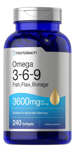 Horbaach Triple Omega 3 6 Y 9  3600 Mg Con 240 Capsulas