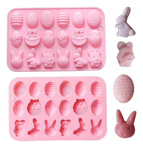 Pascua Silicona Molde Chocolate 2 Piezas Huevo Conejo ...