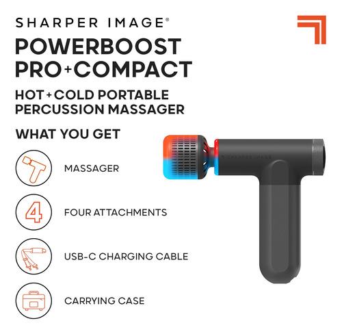 Massageador De Percussão Sharper Image Powerboost Pro+ Hot &