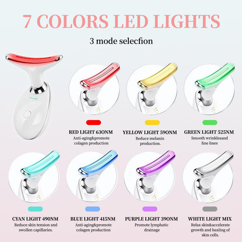 Terapia De Luz Roja Para Cara Y Cuello, Varita Facial Led 7