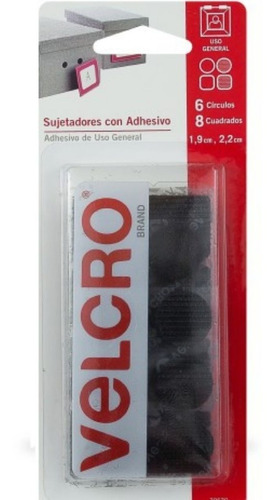 14pz Sujetadores Cuadrados Y Óvalos Adheribles Velcro Negro 